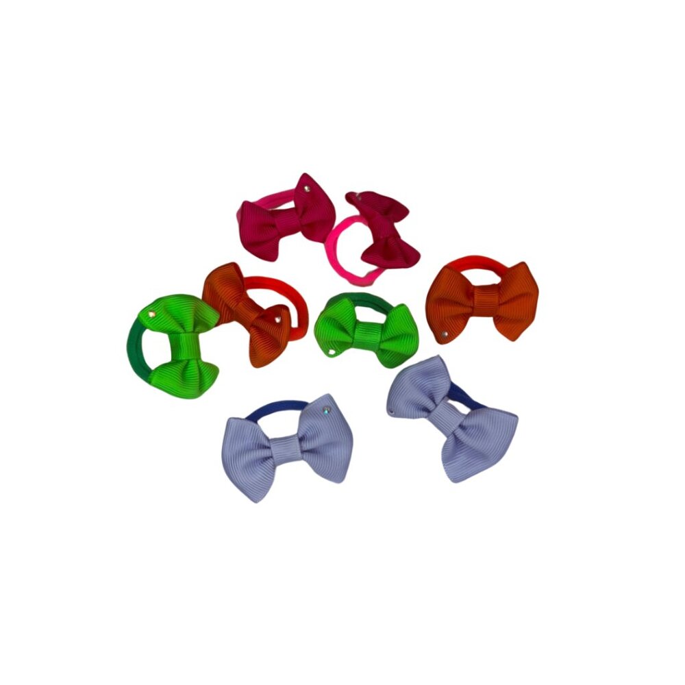 Colorful Mini Bow Hair Tie Set – 8-Pack for Girls